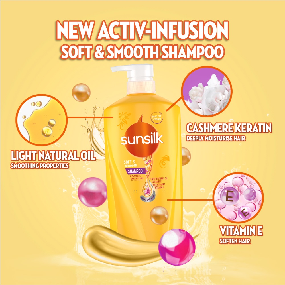 Sunsilk soft smooth shampoo with light natural oil,cashmere,keratin & vitamin E 625ml